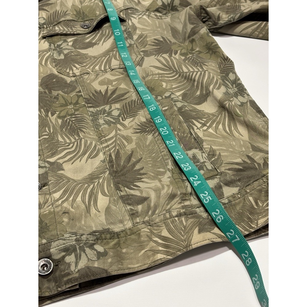 Tommy Bahama Mens XXLT Tea Leaf Camo Print Trucker Jacket Olive Green Safari - Picture 10 of 11